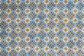 Portuguese tiles . Seamless patchwork tile with Victorian motives. Majolica pottery tile, blue and white azulejo, original traditi