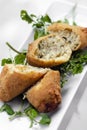 Portuguese traditional bacalhau fried cod fish croquette snack Royalty Free Stock Photo