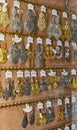 Portuguese traditional earrings for sale in the local market. Jewellery store Royalty Free Stock Photo