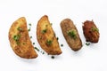 Portuguese traditional mixed fried tapas snacks on plate