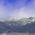 Portuguese village in morning mist Royalty Free Stock Photo