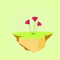 Portulaca flower on floating ground vector illustration