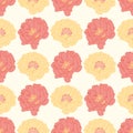 Portulaca Grandiflora Flower Seamless Vector Pattern Royalty Free Stock Photo