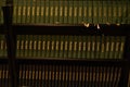 Porvoo, Finland - 2 October 2019: Closeup of a row of green hymn books on swedish language in Porvoo Cathedral