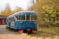 Passenger retro train close-up at the Old Porvoo railway station Royalty Free Stock Photo