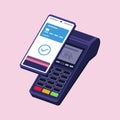 POS machine accepting a digital wallet payment