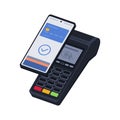 POS machine accepting a digital wallet payment