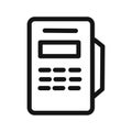 pos terminal icon linear vector graphics sign Royalty Free Stock Photo