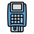 Pos terminal icon, outline style