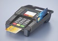 POS Terminal isolated on gray background. 3D illustration Royalty Free Stock Photo