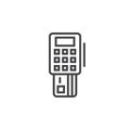 Pos terminal line icon, outline vector sign, linear pictogram Royalty Free Stock Photo