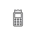 Pos terminal line icon Royalty Free Stock Photo