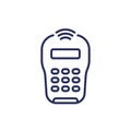 pos terminal line icon on white Royalty Free Stock Photo