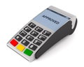 POS terminal on white background. Isolated 3D illustration Royalty Free Stock Photo