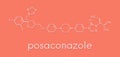 Posaconazole antifungal drug molecule. Skeletal formula. Royalty Free Stock Photo