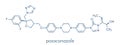 Posaconazole antifungal drug molecule. Skeletal formula.