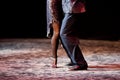 Pose in legs of Argentinian tango couple dancing show Royalty Free Stock Photo