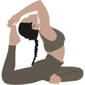Illustration of a woman doing a yoga dove pose
