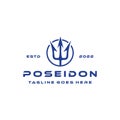 poseidon Logo vector design graphic emblem Royalty Free Stock Photo