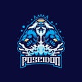 Poseidon mascot logo design vector with concept style for badge, emblem and t shirt printing. Poseidon illustration for sport and Royalty Free Stock Photo