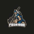 Poseidon mascot logo design vector with modern illustration concept style for badge, emblem and t shirt printing. Poseidon Royalty Free Stock Photo