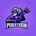 Poseidon sport logo Royalty Free Stock Photo