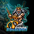 Poseidon mascot sport esport logo design Royalty Free Stock Photo