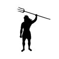 Poseidon Neptunus god silhouette ancient mythology fantasy Royalty Free Stock Photo