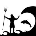 Poseidon Neptunus god silhouette ancient mythology fantasy