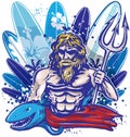 Poseidon surfer Royalty Free Stock Photo