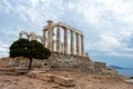 Poseidon Temple at Cape Sounion in Greece near Athens, Ancient architecture in Peloponnese Royalty Free Stock Photo