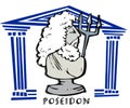 Poseidon,triton, Greek God Cartoon Royalty Free Stock Photo