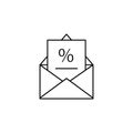 Posen mail, envelope icon. Simple line, outline vector of information transfer icons for ui and ux, website or mobile application Royalty Free Stock Photo