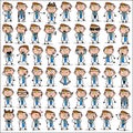 Poses of Comic Doctor Character - Set of Concepts Vector illustrations