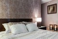 Posh bedroom with elegant walpaper