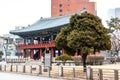 Posin`gak Bosingak in a snowy day in winter, a large bell pavilion on Jongno in Seoul, South Korea