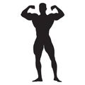 Posing bodybuilder front view, standing man Royalty Free Stock Photo