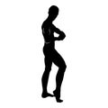 Posing bodybuilder silhouette Bodybuilding concept icon black color illustration Royalty Free Stock Photo