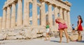 Posing in front of the Parthenon, Athens, Greece