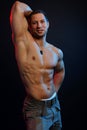 Posing muscular man