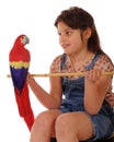 Posing with a Parrot Royalty Free Stock Photo