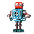 Posing Retro Robot. . Contains clipping path