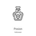 posion icon vector from halloween collection. Thin line posion outline icon vector illustration. Linear symbol for use on web and