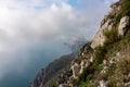 Positano - Aerial panoramic view on the coastal road of the Amalfi Coast in the Provice of Salerno in Campania, Italy Royalty Free Stock Photo