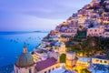 Positano, Amalfi Coast, Italy. Scenic view at dusk Royalty Free Stock Photo