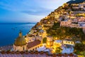 Positano, Amalfi Coast, Italy. Scenic view at dusk Royalty Free Stock Photo