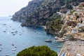 Positano beach - amalfi coast aerial view