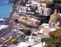 Positano beach and town, Italy. Royalty Free Stock Photo