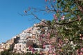 Colourful houses hugging the mountain side in the delightful town of Positano on the Amalfi Coast in Southern Italy. Royalty Free Stock Photo