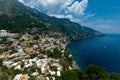 Positano and sea panoramic view, Amalfi coast, Italy Royalty Free Stock Photo